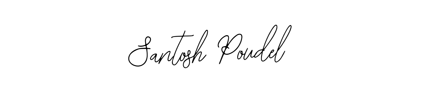 How to make Santosh Poudel name signature. Use Bearetta-2O07w style for creating short signs online. This is the latest handwritten sign. Santosh Poudel signature style 12 images and pictures png