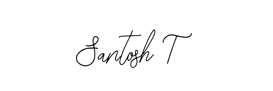 How to make Santosh T name signature. Use Bearetta-2O07w style for creating short signs online. This is the latest handwritten sign. Santosh T signature style 12 images and pictures png