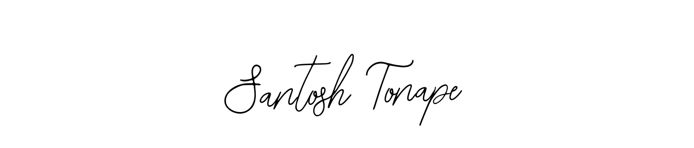 You should practise on your own different ways (Bearetta-2O07w) to write your name (Santosh Tonape) in signature. don't let someone else do it for you. Santosh Tonape signature style 12 images and pictures png