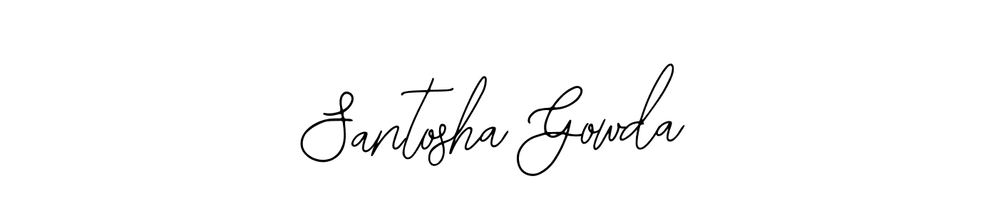 The best way (Bearetta-2O07w) to make a short signature is to pick only two or three words in your name. The name Santosha Gowda include a total of six letters. For converting this name. Santosha Gowda signature style 12 images and pictures png