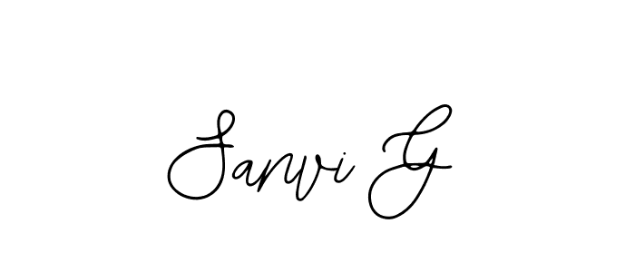 You should practise on your own different ways (Bearetta-2O07w) to write your name (Sanvi G) in signature. don't let someone else do it for you. Sanvi G signature style 12 images and pictures png