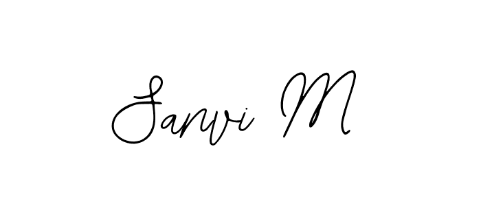 You should practise on your own different ways (Bearetta-2O07w) to write your name (Sanvi M) in signature. don't let someone else do it for you. Sanvi M signature style 12 images and pictures png