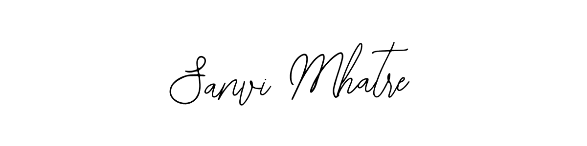 You should practise on your own different ways (Bearetta-2O07w) to write your name (Sanvi Mhatre) in signature. don't let someone else do it for you. Sanvi Mhatre signature style 12 images and pictures png