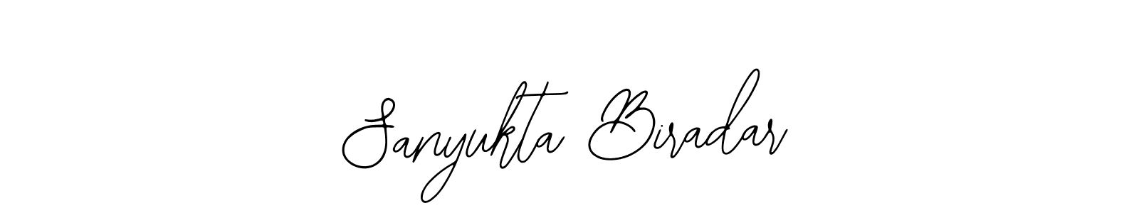 You should practise on your own different ways (Bearetta-2O07w) to write your name (Sanyukta Biradar) in signature. don't let someone else do it for you. Sanyukta Biradar signature style 12 images and pictures png