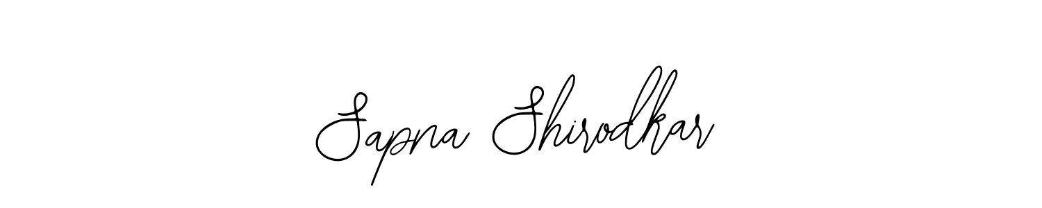 How to make Sapna Shirodkar name signature. Use Bearetta-2O07w style for creating short signs online. This is the latest handwritten sign. Sapna Shirodkar signature style 12 images and pictures png