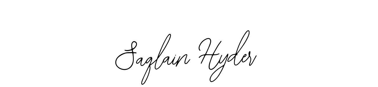 You should practise on your own different ways (Bearetta-2O07w) to write your name (Saqlain Hyder) in signature. don't let someone else do it for you. Saqlain Hyder signature style 12 images and pictures png