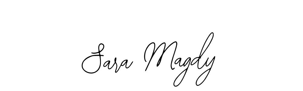 The best way (Bearetta-2O07w) to make a short signature is to pick only two or three words in your name. The name Sara Magdy include a total of six letters. For converting this name. Sara Magdy signature style 12 images and pictures png