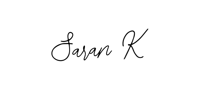 The best way (Bearetta-2O07w) to make a short signature is to pick only two or three words in your name. The name Saran K include a total of six letters. For converting this name. Saran K signature style 12 images and pictures png