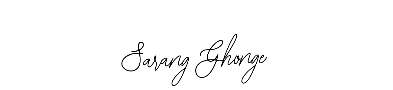 The best way (Bearetta-2O07w) to make a short signature is to pick only two or three words in your name. The name Sarang Ghonge include a total of six letters. For converting this name. Sarang Ghonge signature style 12 images and pictures png