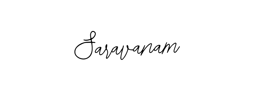How to make Saravanam name signature. Use Bearetta-2O07w style for creating short signs online. This is the latest handwritten sign. Saravanam signature style 12 images and pictures png