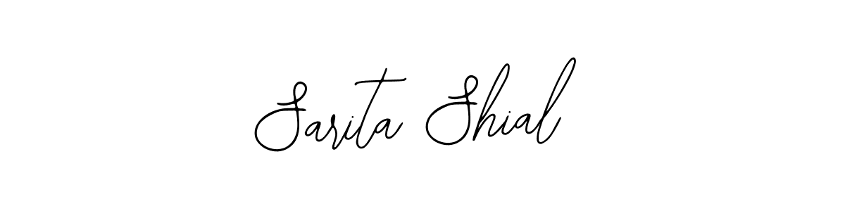 You should practise on your own different ways (Bearetta-2O07w) to write your name (Sarita Shial) in signature. don't let someone else do it for you. Sarita Shial signature style 12 images and pictures png