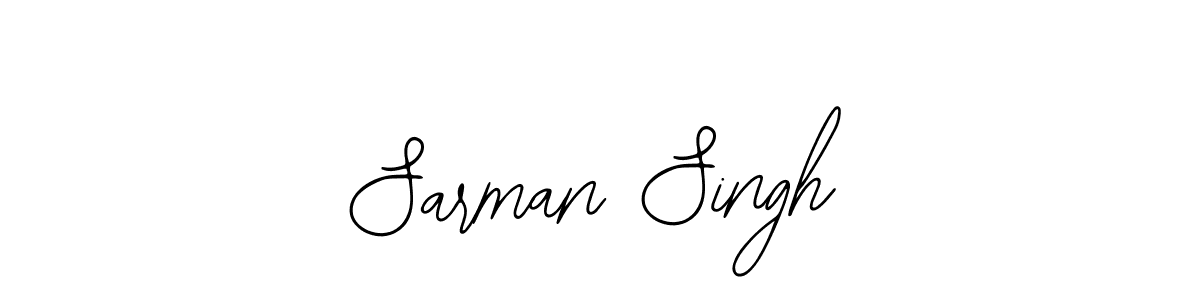 How to make Sarman Singh name signature. Use Bearetta-2O07w style for creating short signs online. This is the latest handwritten sign. Sarman Singh signature style 12 images and pictures png