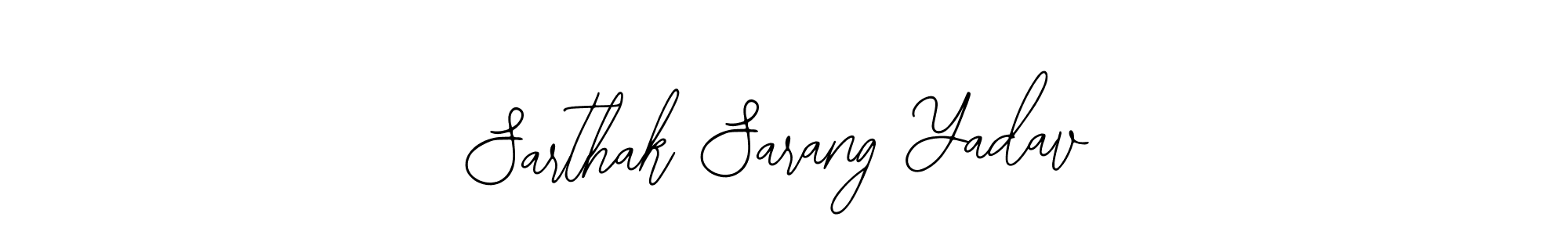 The best way (Bearetta-2O07w) to make a short signature is to pick only two or three words in your name. The name Sarthak Sarang Yadav include a total of six letters. For converting this name. Sarthak Sarang Yadav signature style 12 images and pictures png