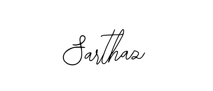 How to make Sarthaz name signature. Use Bearetta-2O07w style for creating short signs online. This is the latest handwritten sign. Sarthaz signature style 12 images and pictures png