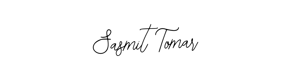 You should practise on your own different ways (Bearetta-2O07w) to write your name (Sasmit Tomar) in signature. don't let someone else do it for you. Sasmit Tomar signature style 12 images and pictures png