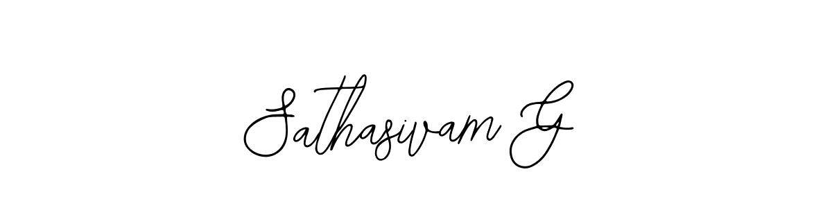 How to make Sathasivam G name signature. Use Bearetta-2O07w style for creating short signs online. This is the latest handwritten sign. Sathasivam G signature style 12 images and pictures png