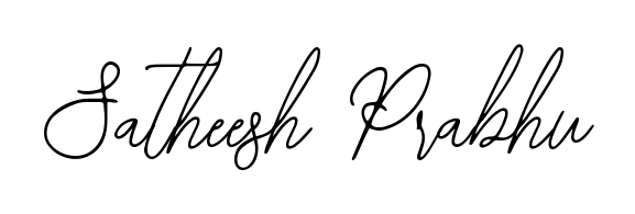 Designed for modern professionals: Satheesh Prabhu name signature crafted with Bearetta-2O07w script. Ready for digital PDF workflows. Satheesh Prabhu signature style 12 images and pictures png