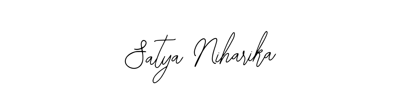 You should practise on your own different ways (Bearetta-2O07w) to write your name (Satya Niharika) in signature. don't let someone else do it for you. Satya Niharika signature style 12 images and pictures png