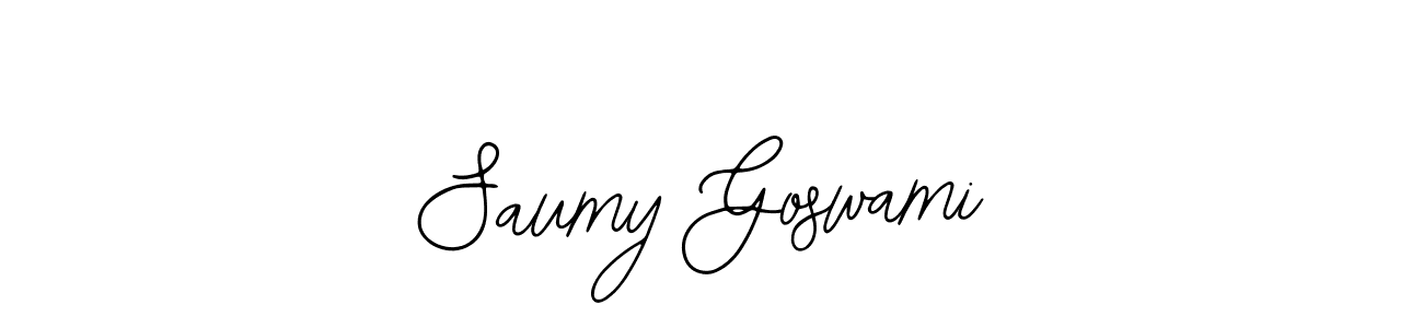 The best way (Bearetta-2O07w) to make a short signature is to pick only two or three words in your name. The name Saumy Goswami include a total of six letters. For converting this name. Saumy Goswami signature style 12 images and pictures png
