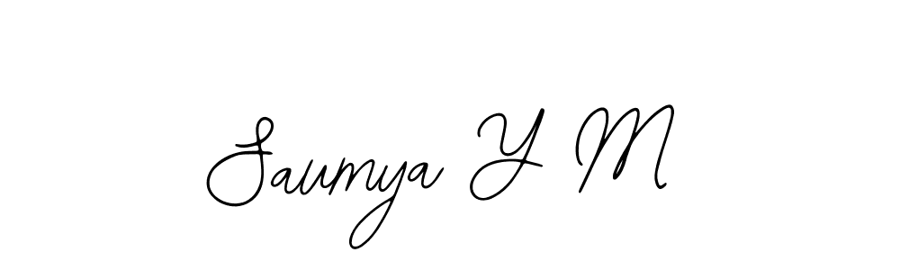 Use a signature maker to create a handwritten signature online. With this signature software, you can design (Bearetta-2O07w) your own signature for name Saumya Y M. Saumya Y M signature style 12 images and pictures png