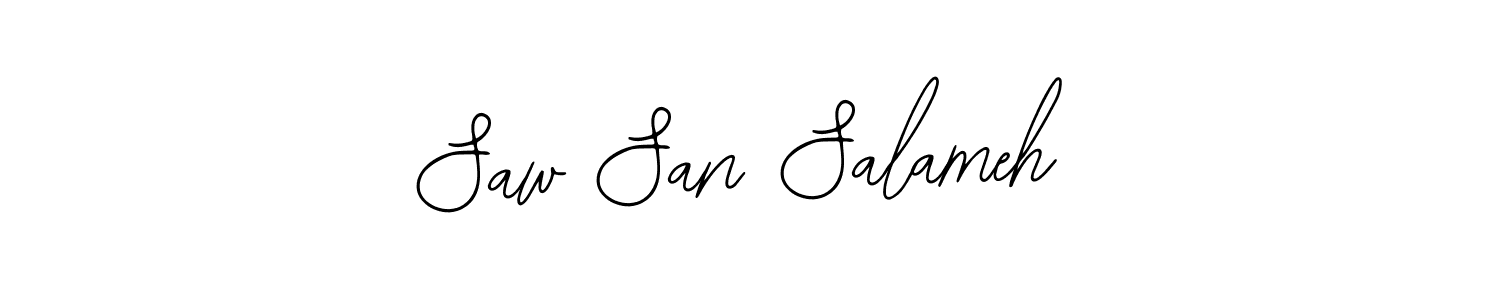 This is the best signature style for the Saw San Salameh name. Also you like these signature font (Bearetta-2O07w). Mix name signature. Saw San Salameh signature style 12 images and pictures png