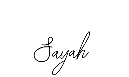 Design your own signature with our free online signature maker. With this signature software, you can create a handwritten (Bearetta-2O07w) signature for name Sayah. Sayah signature style 12 images and pictures png