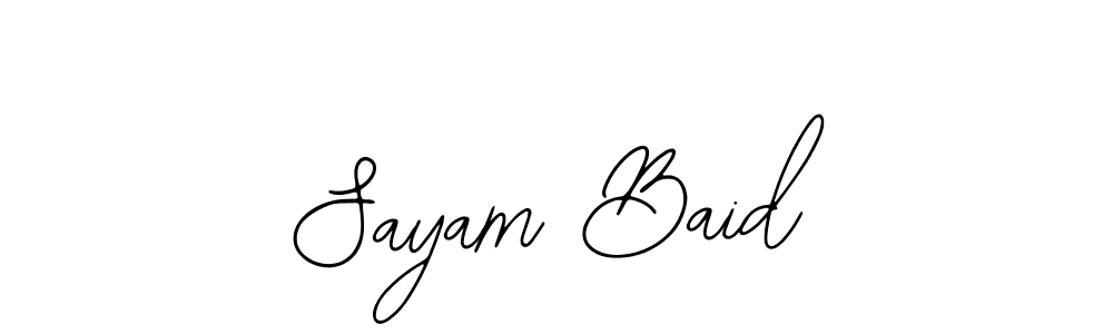 Bearetta-2O07w is a professional signature style that is perfect for those who want to add a touch of class to their signature. It is also a great choice for those who want to make their signature more unique. Get Sayam Baid name to fancy signature for free. Sayam Baid signature style 12 images and pictures png