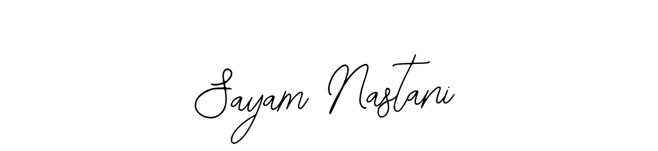 if you are searching for the best signature style for your name Sayam Nastani. so please give up your signature search. here we have designed multiple signature styles  using Bearetta-2O07w. Sayam Nastani signature style 12 images and pictures png
