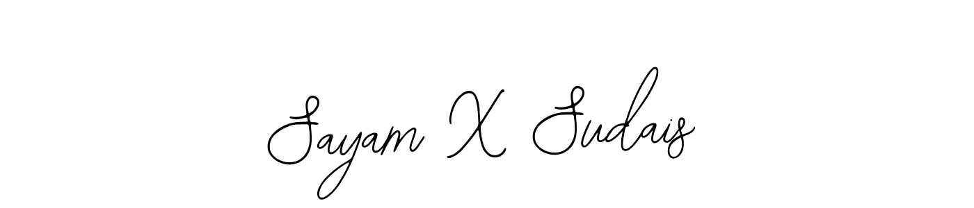Also You can easily find your signature by using the search form. We will create Sayam X Sudais name handwritten signature images for you free of cost using Bearetta-2O07w sign style. Sayam X Sudais signature style 12 images and pictures png