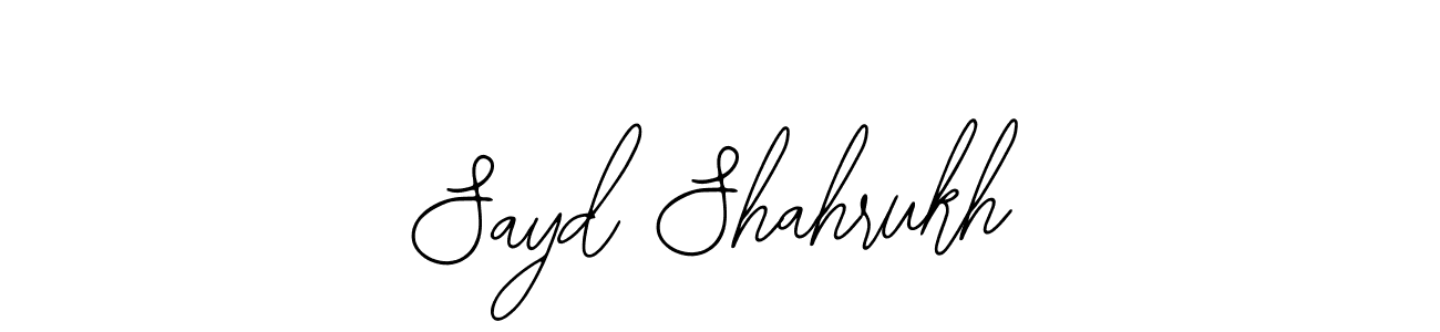 Design your own signature with our free online signature maker. With this signature software, you can create a handwritten (Bearetta-2O07w) signature for name Sayd Shahrukh. Sayd Shahrukh signature style 12 images and pictures png
