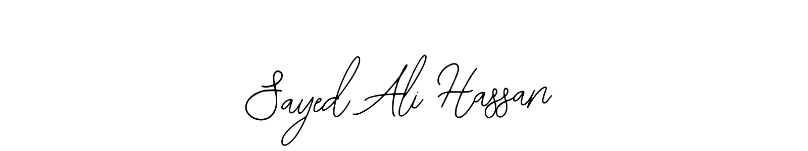 Use a signature maker to create a handwritten signature online. With this signature software, you can design (Bearetta-2O07w) your own signature for name Sayed Ali Hassan. Sayed Ali Hassan signature style 12 images and pictures png