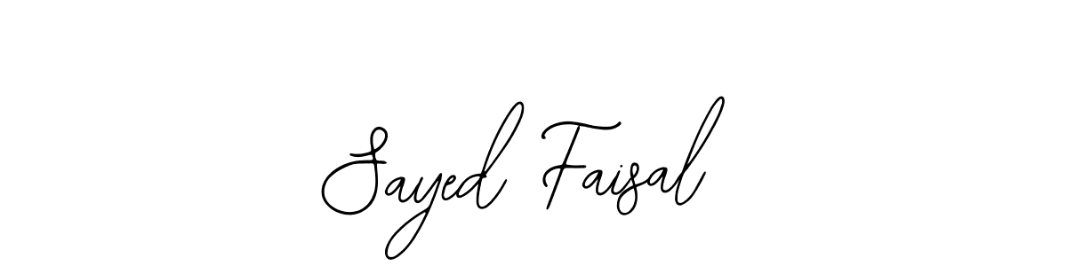 Design your own signature with our free online signature maker. With this signature software, you can create a handwritten (Bearetta-2O07w) signature for name Sayed Faisal. Sayed Faisal signature style 12 images and pictures png