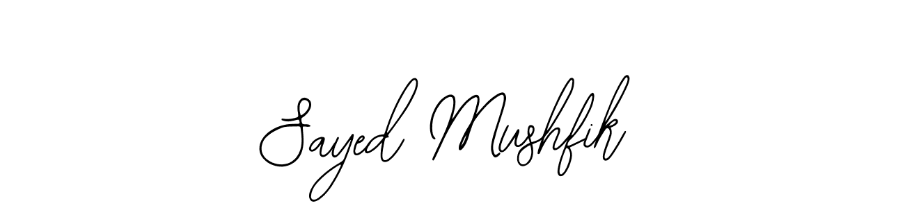 The best way (Bearetta-2O07w) to make a short signature is to pick only two or three words in your name. The name Sayed Mushfik include a total of six letters. For converting this name. Sayed Mushfik signature style 12 images and pictures png