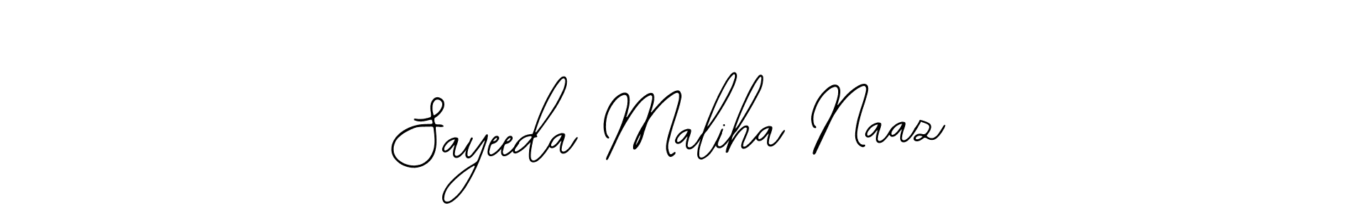 Design your own signature with our free online signature maker. With this signature software, you can create a handwritten (Bearetta-2O07w) signature for name Sayeeda Maliha Naaz. Sayeeda Maliha Naaz signature style 12 images and pictures png