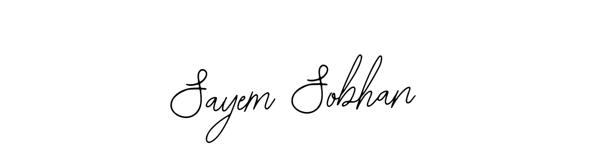 How to make Sayem Sobhan name signature. Use Bearetta-2O07w style for creating short signs online. This is the latest handwritten sign. Sayem Sobhan signature style 12 images and pictures png