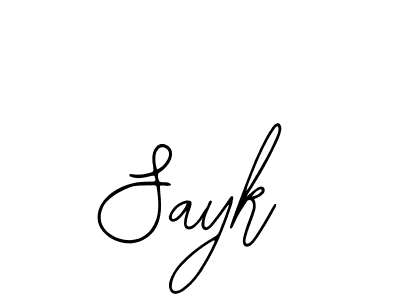 Design your own signature with our free online signature maker. With this signature software, you can create a handwritten (Bearetta-2O07w) signature for name Sayk. Sayk signature style 12 images and pictures png