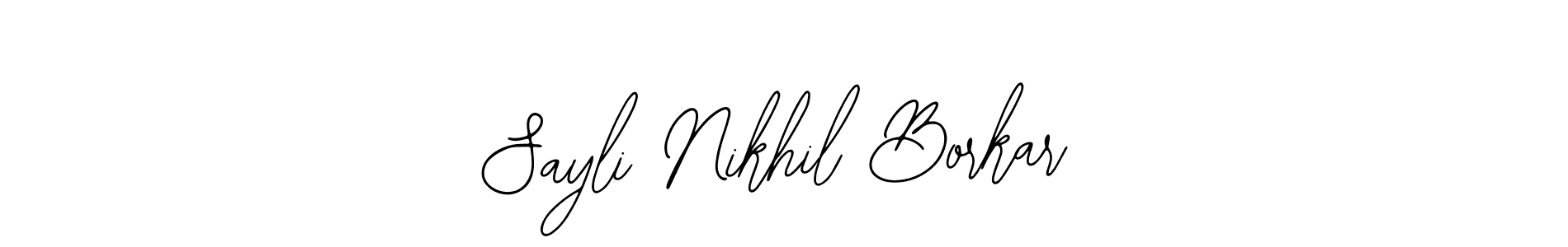 The best way (Bearetta-2O07w) to make a short signature is to pick only two or three words in your name. The name Sayli Nikhil Borkar include a total of six letters. For converting this name. Sayli Nikhil Borkar signature style 12 images and pictures png