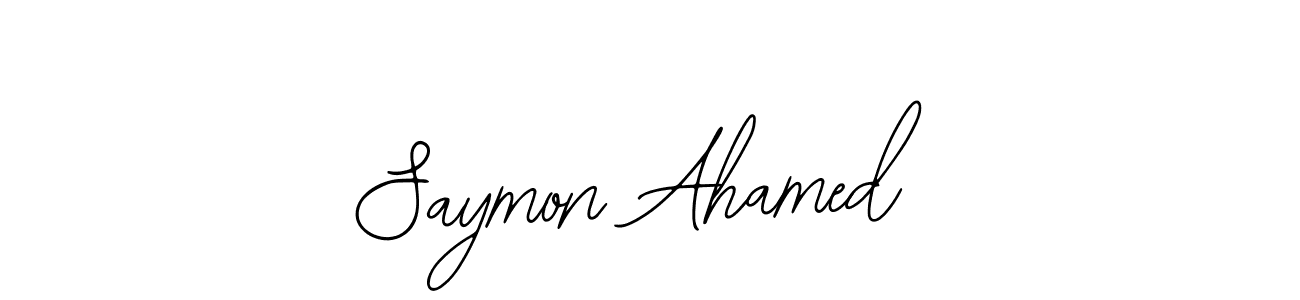 How to make Saymon Ahamed name signature. Use Bearetta-2O07w style for creating short signs online. This is the latest handwritten sign. Saymon Ahamed signature style 12 images and pictures png
