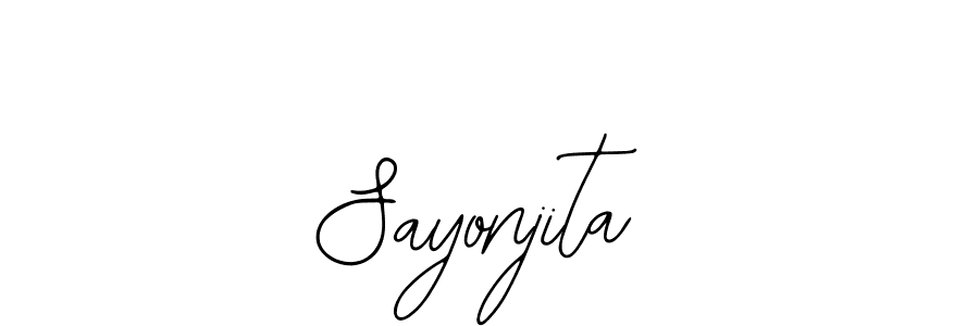 Use a signature maker to create a handwritten signature online. With this signature software, you can design (Bearetta-2O07w) your own signature for name Sayonjita. Sayonjita signature style 12 images and pictures png