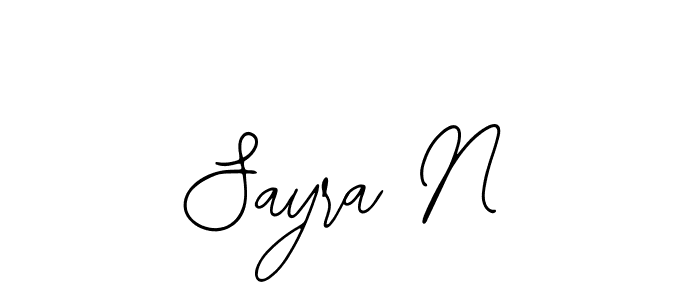 It looks lik you need a new signature style for name Sayra N. Design unique handwritten (Bearetta-2O07w) signature with our free signature maker in just a few clicks. Sayra N signature style 12 images and pictures png