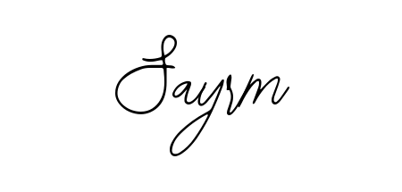 Achieve flawless digital penmanship with Sayrm name in Bearetta-2O07w font. The perfect tool for creating online signatures. Sayrm signature style 12 images and pictures png
