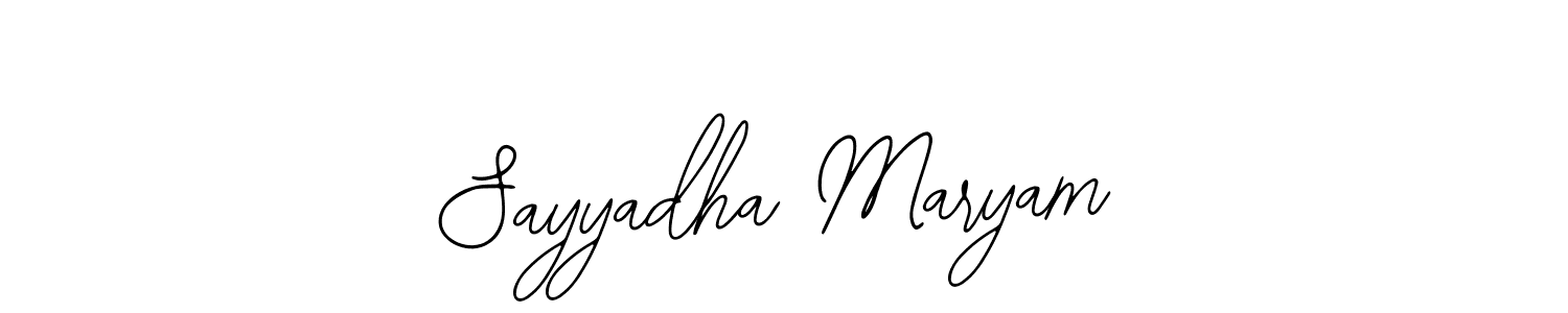 The best way (Bearetta-2O07w) to make a short signature is to pick only two or three words in your name. The name Sayyadha Maryam include a total of six letters. For converting this name. Sayyadha Maryam signature style 12 images and pictures png