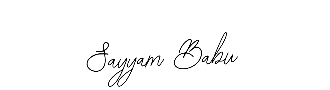 How to make Sayyam Babu name signature. Use Bearetta-2O07w style for creating short signs online. This is the latest handwritten sign. Sayyam Babu signature style 12 images and pictures png