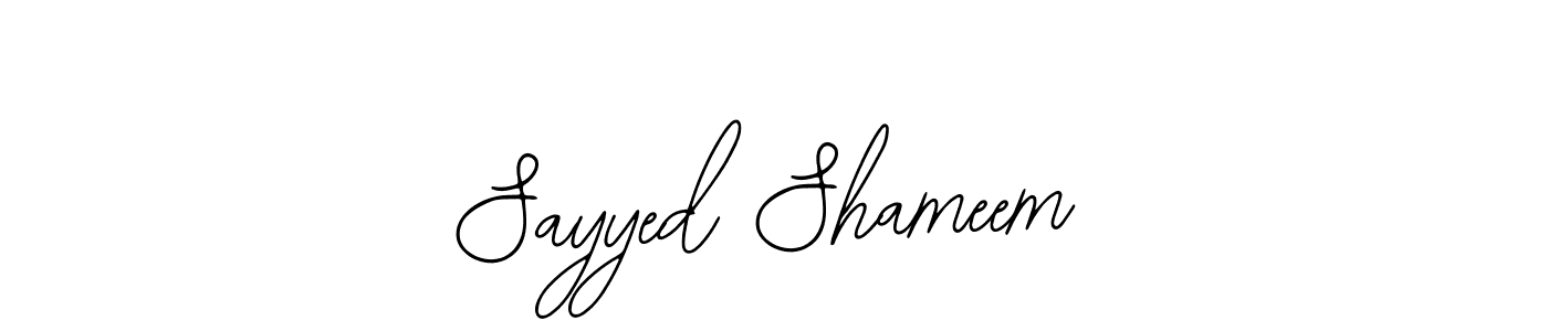 The best way (Bearetta-2O07w) to make a short signature is to pick only two or three words in your name. The name Sayyed Shameem include a total of six letters. For converting this name. Sayyed Shameem signature style 12 images and pictures png