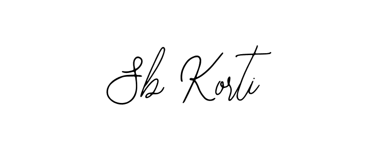 How to make Sb Korti name signature. Use Bearetta-2O07w style for creating short signs online. This is the latest handwritten sign. Sb Korti signature style 12 images and pictures png