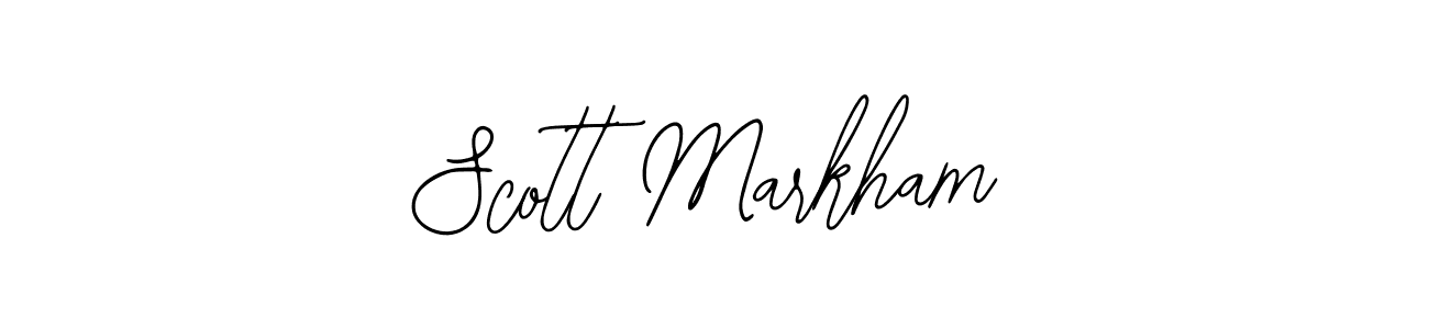 You should practise on your own different ways (Bearetta-2O07w) to write your name (Scott Markham) in signature. don't let someone else do it for you. Scott Markham signature style 12 images and pictures png