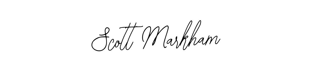 You should practise on your own different ways (Bearetta-2O07w) to write your name (Scott Markham) in signature. don't let someone else do it for you. Scott Markham signature style 12 images and pictures png