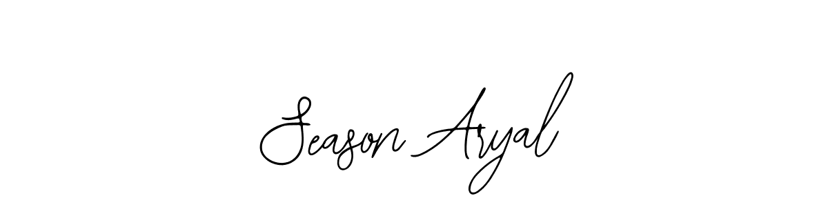 The best way (Bearetta-2O07w) to make a short signature is to pick only two or three words in your name. The name Season Aryal include a total of six letters. For converting this name. Season Aryal signature style 12 images and pictures png