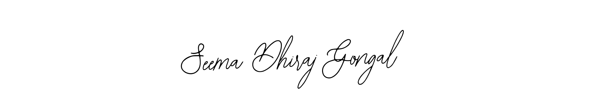 Create a beautiful signature design for name Seema Dhiraj Gongal. With this signature (Bearetta-2O07w) fonts, you can make a handwritten signature for free. Seema Dhiraj Gongal signature style 12 images and pictures png
