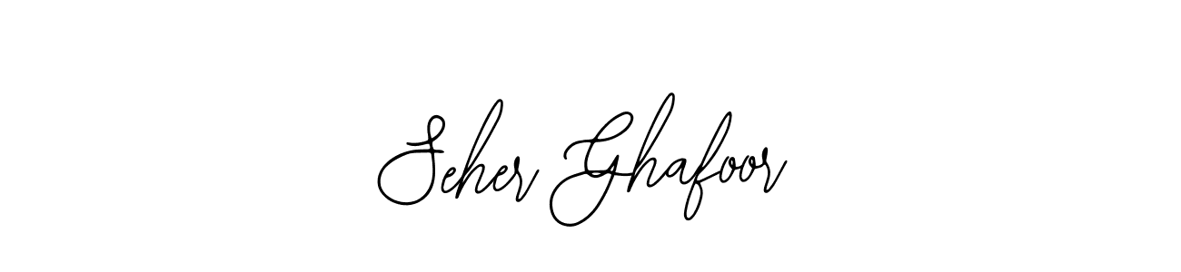 Bearetta-2O07w is a professional signature style that is perfect for those who want to add a touch of class to their signature. It is also a great choice for those who want to make their signature more unique. Get Seher Ghafoor name to fancy signature for free. Seher Ghafoor signature style 12 images and pictures png